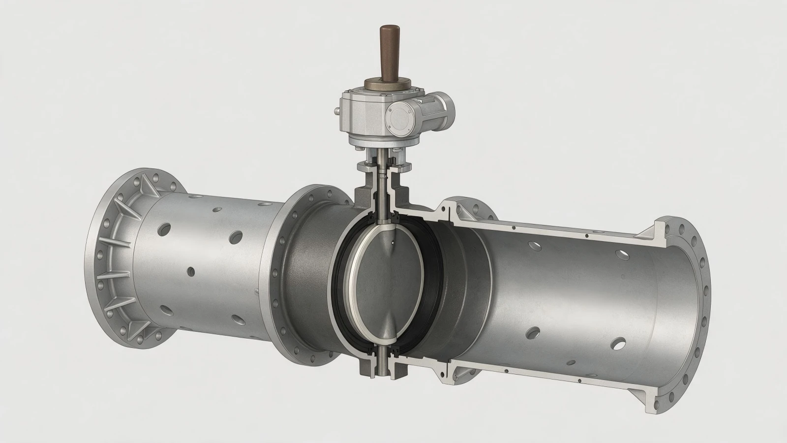 Industrial butterfly valve structural overview and installation example Industrial butterfly valve structural overview and installation example