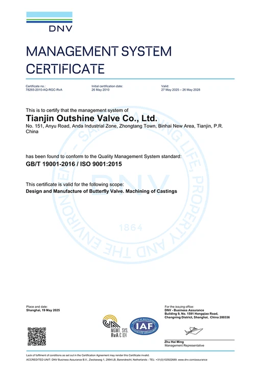 Quality Management System Certificate Quality Management System Certificate