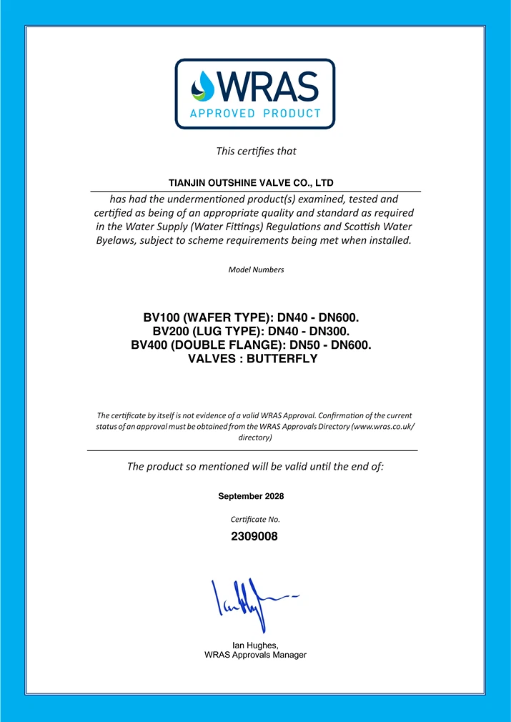 WRAS Certificate WRAS Certificate